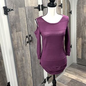 The Limited Purple Fuchsia Cold Shoulder Tunic Length Shirt. XS NWT